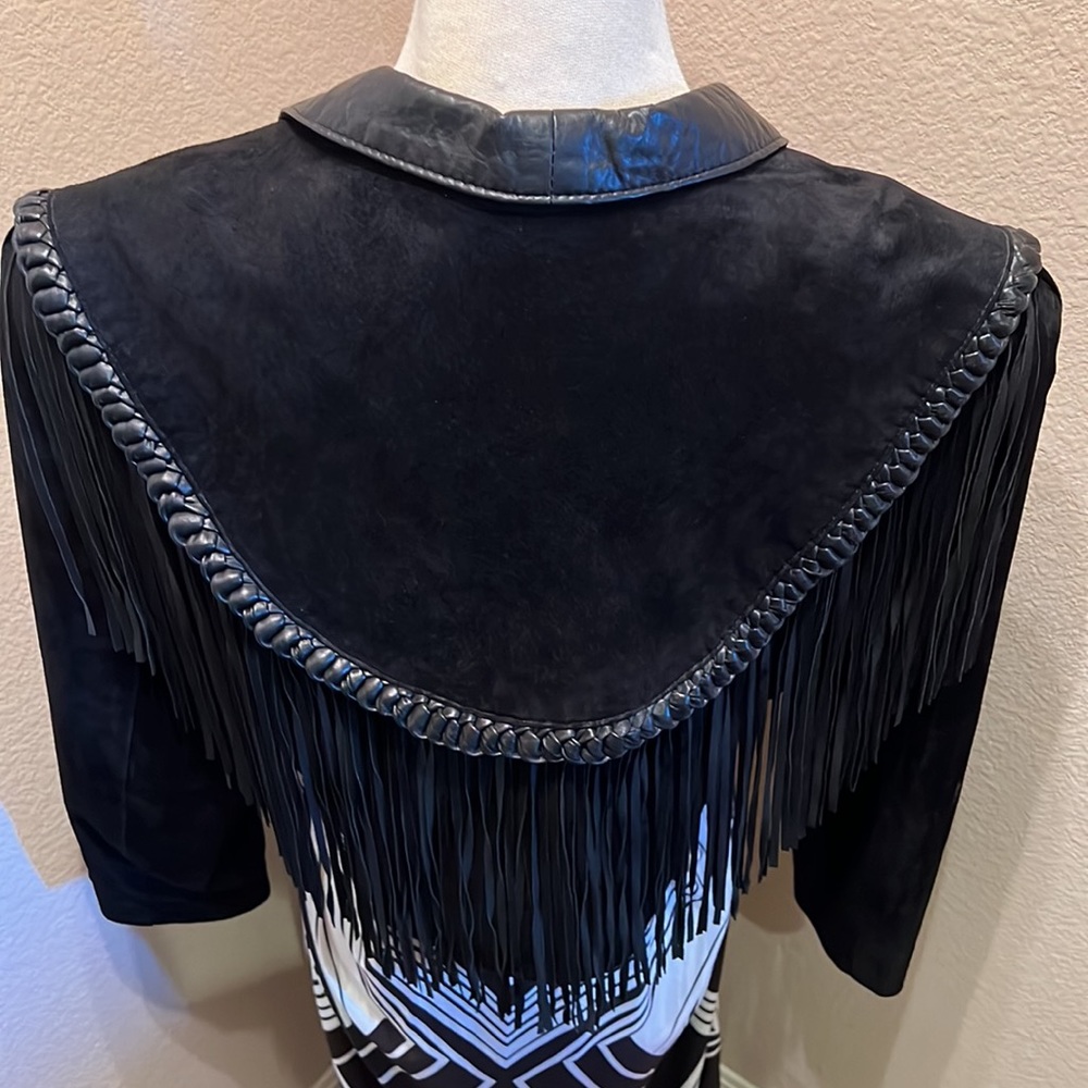Cache Fringe Suede Leather Bolo Jacket - Picture 7 of 10